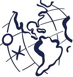 Illustration simplifiée d’un globe sur fond vert.